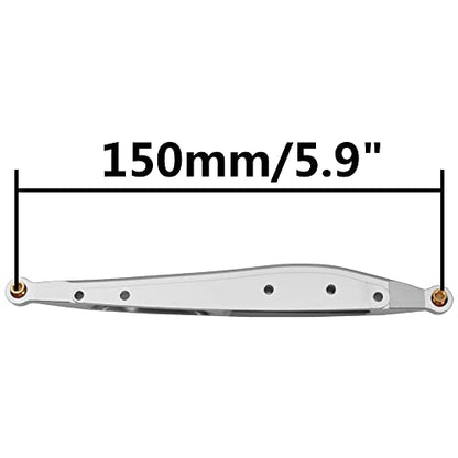 Metal Rear Trailing Arm Swing Arm Linkage Link Rod Pull Rod Compatible with Axial RBX10 Ryft 1/10 RC Crawler Upgrade Parts (Silver) - color: Silver