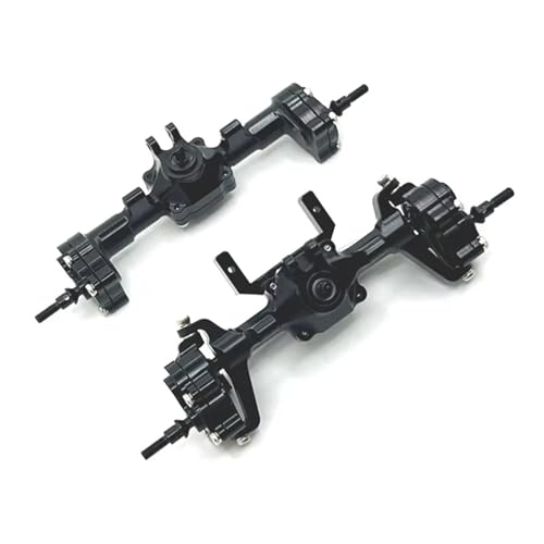 RC Crawler Axle for FMS for FCX24 for Xiaoqi for Crusher 1/24 RC Models Portal Axle Upgrade Kit Aluminum Front Rear Assembly(Black,Front and Rear) - color: Black, size: Front and Rear