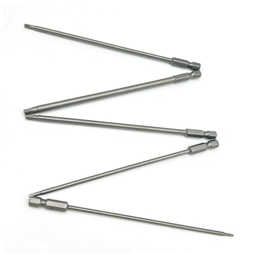 5Packs RC Hex Bit 6 Inch Power Bits 1.5mm 2.0mm 2.5mm 3.0mm 4mm Allen Wrench Drill Bit Set Professional Grade ¼ Inch Hex Shank for Screwdrivers Electric Screwgun/Power Drill