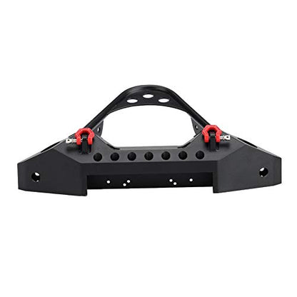 RC Front Bumper, Metal Rc Crawler Bumper with 2 LED Lights for SCX10 90046 / -4, 1/10 Scale Axial RC Crawler Car Retrofit and Upgrade Accessories