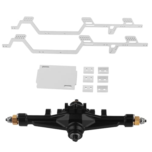 Aluminum Alloy 6x6 Chassis Frame Rail with Brass Complete Middle Axle for TRX4-M 1/18 RC Crawler Upgrade (Silver) - color: Silver