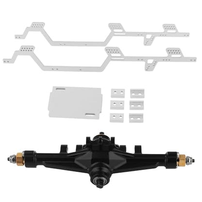 Aluminum Alloy 6x6 Chassis Frame Rail with Brass Complete Middle Axle for TRX4-M 1/18 RC Crawler Upgrade (Silver) - color: Silver