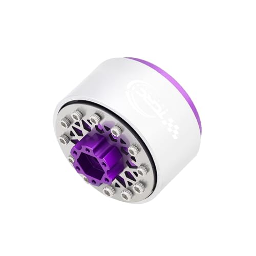4PCS Deep Dish Grade 5 Titanium Wheel Face 1.0 Inch Beadlock Wheels Hubs for 1/24 Axial SCX24 TRX4M FCX24 Redcat Ascent-18 HPI Venture18 1/18 RC Crawler Car Upgrade Parts - color: Purple