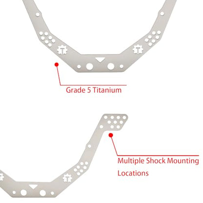 GR5 Titanium Chassis Kit Frame Rail with Multiple Shock mounting Locations for 1/24 AX24 XC-1 Upgrades