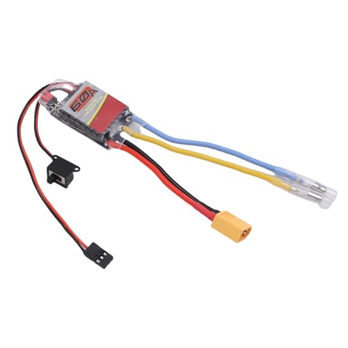 60A ESC RC Car Brushed Electric Speed Controller for 380 390 540 550 Motors, 2-3S Lipo Compatible with 1/10 1/12 1/16 Buggy Truck Crawler XT60