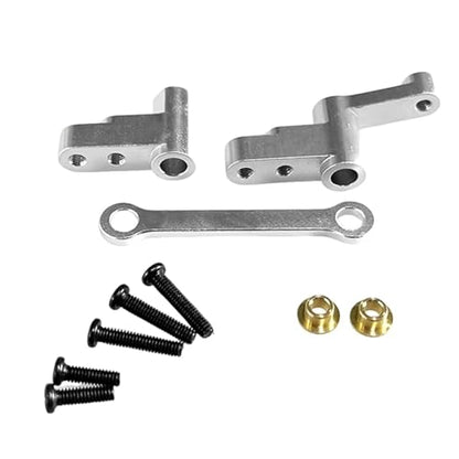RC Car Accessories Compatible with MJX 14301 14302 1/14 RC Car Upgraded Parts Accessories Steering Assembly Steering Arm Set(Silver) - color: Silver