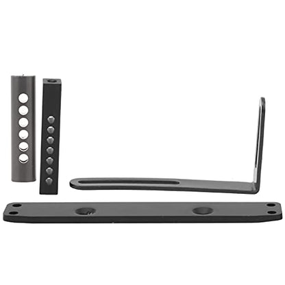 Metal Front Bumper with 2LED Round Light Fit for SCX10 90046 1/10 RC Car Accessory Adjustable Height Strong Metal Bumper for RC Crawler Track Black