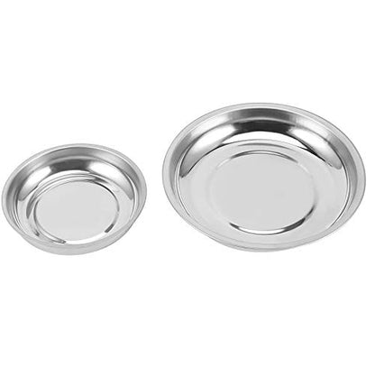 ZOENHOU 10 PCS 4” 6” Round Magnetic Tray, Stainless Steel Magnet Parts Tools Trays Parts Screw Holder Metal Collector for Mechanics Hobbyists Woodworker - size: Round 10 PCS
