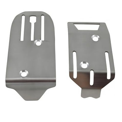 Stainless Steel Chassis Skid Plate Set for Granite Grom Typhon Grom Mega | Front,Rear,380,ARA2102,ARA2106,Protection,Upgrade Parts,Wear Resistant,Precision Fit,High Strength