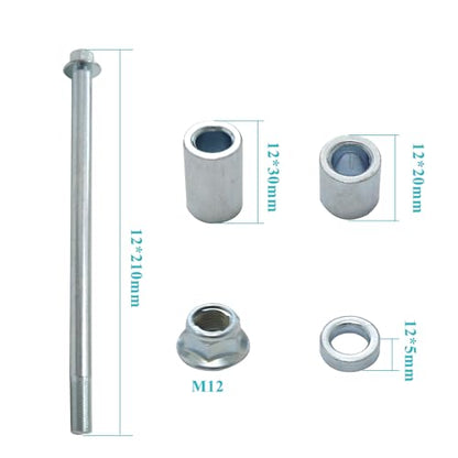 12mm 210mm Front Rear Axle for Pit Dirt Bike Quad ATV Mini Bike Parts 50cc 110cc with Bushing 5mm 20mm 30mm