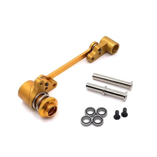 RC Car Accessories Compatible with WLtoys 144010 144001 144002 124016 127017 124018 124019 LC 1/14 RC Car Parts Upgrade Metal Steering Assembly(Yellow) - color: Yellow