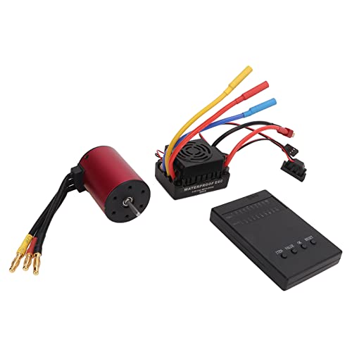 Waterproof Efficient Brushless Motor ESC Kit for 1/10 RC Car Red