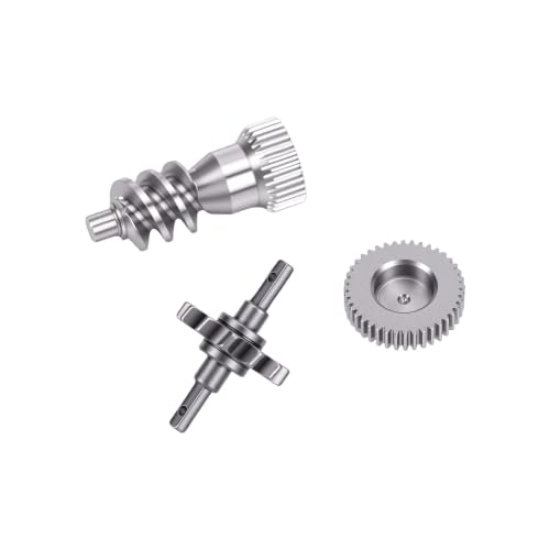 Aramox RC Gearbox Gear Set Fit for SCX30 1/30 RC Crawler Metal Gearbox Gears Set Stainless Steel Transfer Gear Idler Wormgear Upgraded Parts for SCX30 1/30 Scale Crawler Transmission