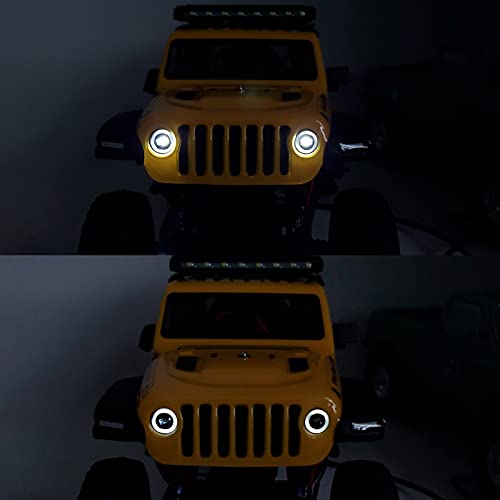 RC-Hub Front Light Lamp LED Headlight Set for 1/24 Axial SCX24 AXI00002 RC Crawler (White) - color: White