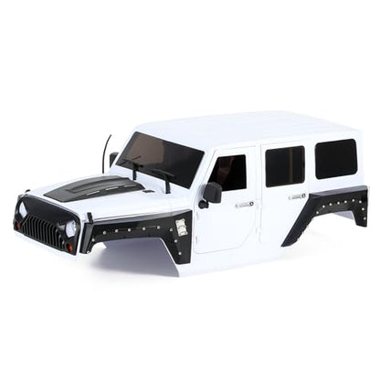RC SCX10 Hard Shell&1/10 Jeep Wrangler Body for 1/10 SCX10i ii 90046 90047 and Other 313 Wheelbase RC Cars (White) - color: White