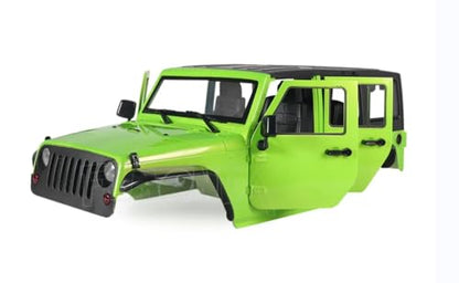 1/10 RC Car Hard Body Shell Kit, Jeep Body, Open Car Shell Kit 313mm Wheelbase for RC Crawler Axial SCX10 90046 90047 RGT EX86100(Light Green) - color: Light Green