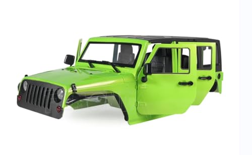 1/10 RC Car Hard Body Shell Kit, Jeep Body, Open Car Shell Kit 313mm Wheelbase for RC Crawler Axial SCX10 90046 90047 RGT EX86100(Light Green) - color: Light Green