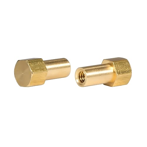 SCX24 Brass Wheel hex Hub Extenders 4pcs 8mm(+4mm) with Nuts 1.0 Wheel Rims Adapter for 1/24 RC Crawler SCX24 Bronco C10 Gladiator AX24 SCX24 Upgrades Accessories (SCX24 Brass Wheel hex Hub 8mm)