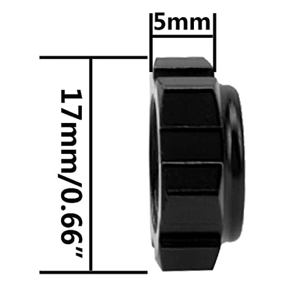 Metal Anti-dust Wheel Hub Cover 17mm Dust Lock Nuts Adapter Compatible with Arrma 1/7 Mojave Felony Infraction 6S 1/8 Kraton Senton Outcast Talion Typhon RC Car (Black) - color: Black