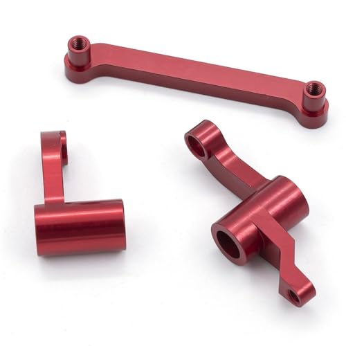 15Pc/Set Compatible with HAIBOXING 1/18 RC Car Parts, Metal Upgrade Parts Suspension Arm Steering Knuckle Wheel Hub Shock Tower for HBX 18859 18858 18857 18856 RC Cars Accessories (Red) - color: Red