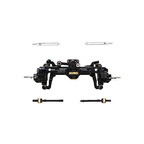 RCAWD Fourth Version Brass SCX24 Front Portal Axles, Wide Axle, Highly Rigid Driveshaft, Thickened Screws for Axial 1/24 SCX24 & AX24 Series Upgrades Parts Black - color: Front Black