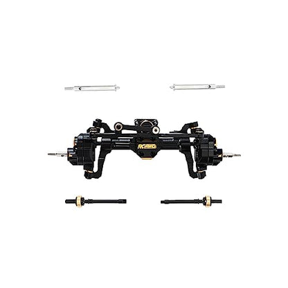 RCAWD Fourth Version Brass SCX24 Front Portal Axles, Wide Axle, Highly Rigid Driveshaft, Thickened Screws for Axial 1/24 SCX24 & AX24 Series Upgrades Parts Black - color: Front Black