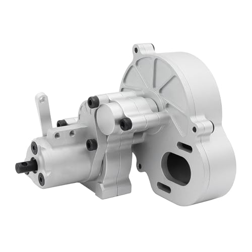 Metal Complete Transmission Cutoff Gearbox with Dig Gear for 1:10 Axial SCX10 AX10 Wraith RC Crawler Car (Silver) - color: Silver