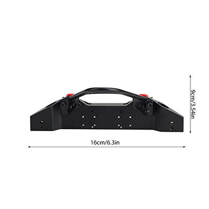 RC Front Bumper, Metal Rc Crawler Bumper with 2 LED Lights for SCX10 90046 / -4, 1/10 Scale Axial RC Crawler Car Retrofit and Upgrade Accessories