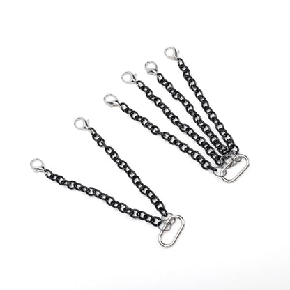 Asixxsix 2pcs Metal Trailer Chain with Tow Hook and Lobster Claw Hooks for RC Crane Model 1/50 DIY Decoration Accessories, for Crawler Climbing Car Upgrade Parts (8CM) - size: 8CM