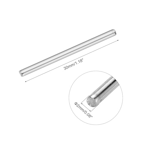 MECCANIXITY 40pcs 2mmx30mm Toys Shaft Round Rod Axles Drive Shaft for DIY RC Car Truck Boat Helicopter Model Part, Silver - size: 2mmx30mm