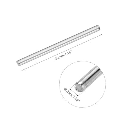 MECCANIXITY 40pcs 2mmx30mm Toys Shaft Round Rod Axles Drive Shaft for DIY RC Car Truck Boat Helicopter Model Part, Silver - size: 2mmx30mm