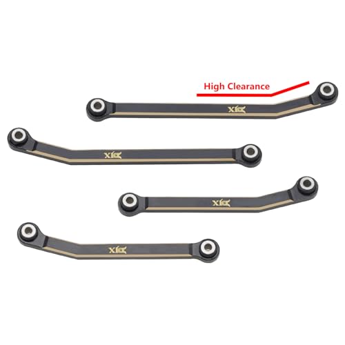 DJX CNC Machine Brass High Clearance Chassis Steering Links Set 10pcs Set for 1/18 RC Crawler Car HPI Venture18 Upgrades Parts - style: Brass