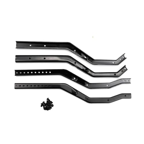 Wheelbase Adjustable Metal Chassis Frame Rail Set Compatible with 1/10 RC Crawler Upgrade Parts(Black) - color: Black