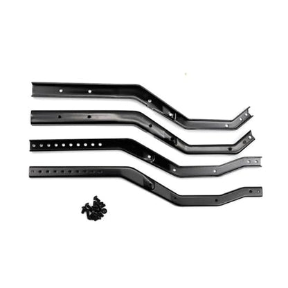 Wheelbase Adjustable Metal Chassis Frame Rail Set Compatible with 1/10 RC Crawler Upgrade Parts(Black) - color: Black