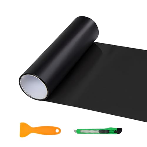 Car Headlight Tint Film, 12×48 Inch Vinyl Vehicle Tail Light Wrap Film Roll with Squeegee & Cutter, Waterproof Vinyl Tinted Sticker for Headlights Fog Lights Tail Lights (Matte Black) - color: Matte Black