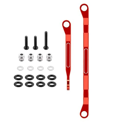 RCHUBAM 2PCS Steering Linkage Link Pull Rod for HPI 1/18 Venture HILUX | Aluminum Alloy,Steering Link with Screw Washer,RC Upgrade Parts - color: Red