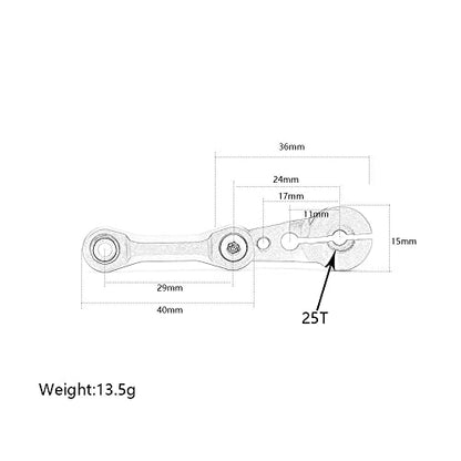 Aluminum 25T Servo Horn & Steering Linkages Tie Rod for Arrma 1/7 Infraction Felony Limitless 1/8 KRATON Notorious Outcast Talion and EXB Cars Upgrades Part,Replace #AR340061 AR330230(Red) - color: Red