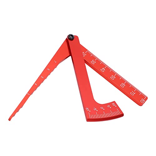 RC Rim Camber Gauge Aluminum Alloy Adjustable Wheel Height Ruler Tool for RC Remote Control Vehicle Rim Camber Angle Measurement (Red) - color: Red
