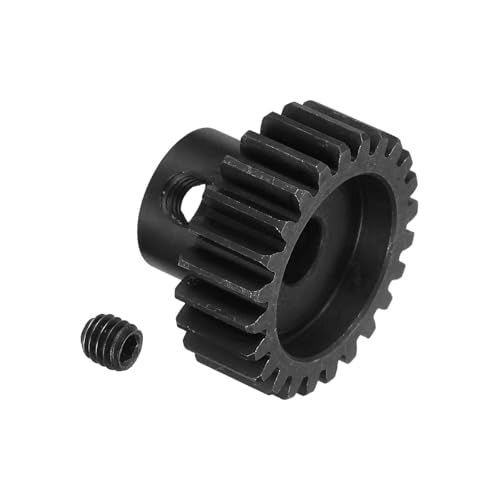 MECCANIXITY RC 32P Hardened Pinion Gear 5mm Shaft, 24T Motor Gears Carbon Steel for 1/10 RC Model Car Boat Drone - style: 24T