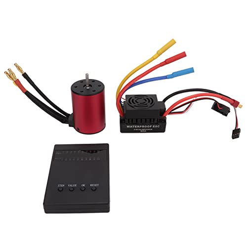 Waterproof Efficient Brushless Motor ESC Kit for 1/10 RC Car Red