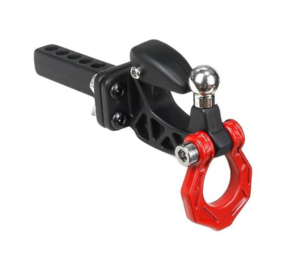 Metal Adjustable RC Trailer Hitch Tow Hook for 1/8 1/10 TRX4 SCX10 KM Tank Crawler Truck Upgrade Part Accessories(Red) - color: red