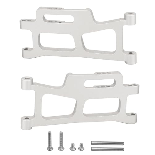 Aluminum Front Rear Swing Arm & Steering Knuckle C-Hub Kit Compatible with 1/14 MJX Hyper Go 14210 14209 H14BM RC Upgrade Parts (Silver) - color: Silver