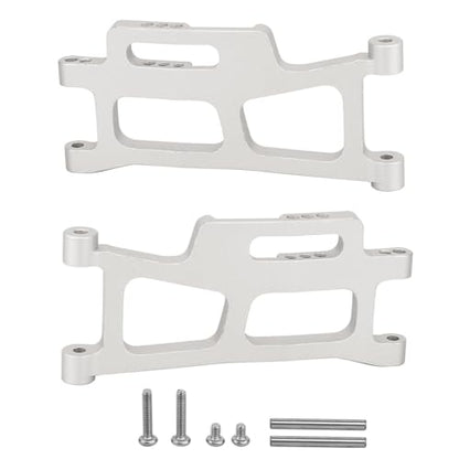Aluminum Front Rear Swing Arm & Steering Knuckle C-Hub Kit Compatible with 1/14 MJX Hyper Go 14210 14209 H14BM RC Upgrade Parts (Silver) - color: Silver