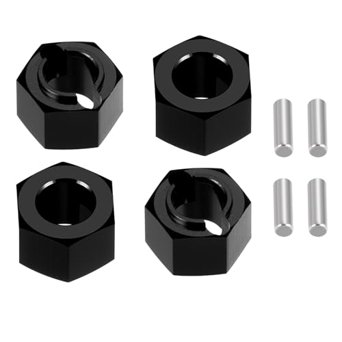 7mm Wheel Hex Hubs Extenders Adapter Kit for Losi Mini-T 2.0 & Mini-B | 1/16 1/18 RC Off-Road Car Truck Black 4pcs Aluminum - color: Black