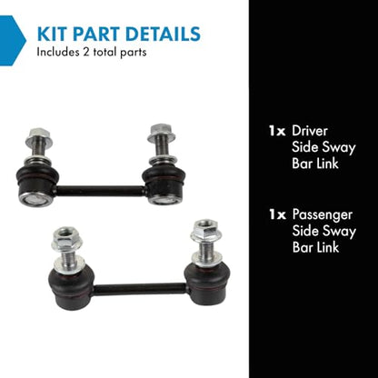 TRQ Driver and Passenger Side Sway Bar Link Set 2 Piece Compatible with 16-20 Lexus GS F 15-22 RC F 10-19 RX350 10-19 RX450h 18-19 RX350L 18-19 RX450hL 14-19 Toyota Highlander - style: PSA61044