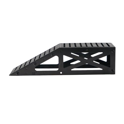 RC Crawler Ramp Obstacle for 1/18 1/24 RC Cars, Stainless Steel Rock Crawler Climbing Ramp Track Accessory with Hex Wrench (Black) - color: Black