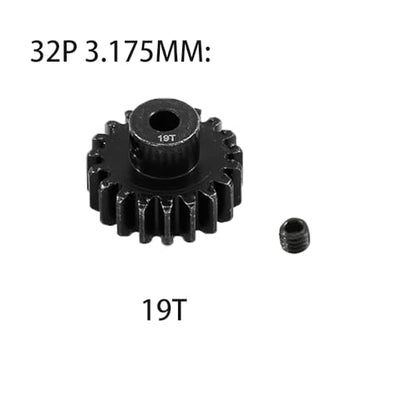 Metal Steel 3.175mm Shaft 32P Pinion Gear Set 15T 16T 17T 18T 19T Compatible with 1/10 Crawler Truck Traxxas Arrma HSP HPI AXIAL Tamiya LOSI RC Car Upgraded Parts - size: 15T 16T 17T 18T 19T