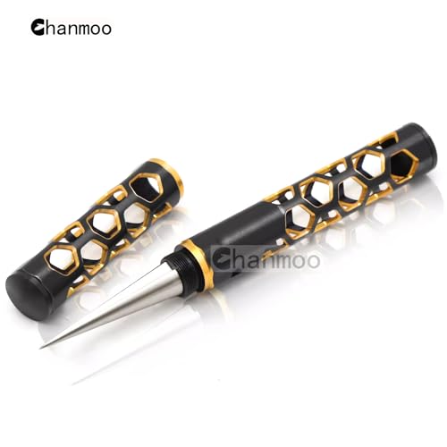 RC Aluminum Alloy Expanding Hole Puncher Opener Reamer Tools Gold-Black with Protective Sleeve 0-14mm for RC Crawler Truck Off Road Car Traxxas Axial HSP Arrma Tamiya Boat Drone Body Shell