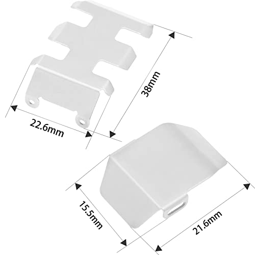 Stainless Steel Skid Plate Guard RC Chassis Armor Protection Differential Axle Transmission Gearbox Protection Protective Plate Compatible with Axial SCX24 1/24 RC Crawler Car
