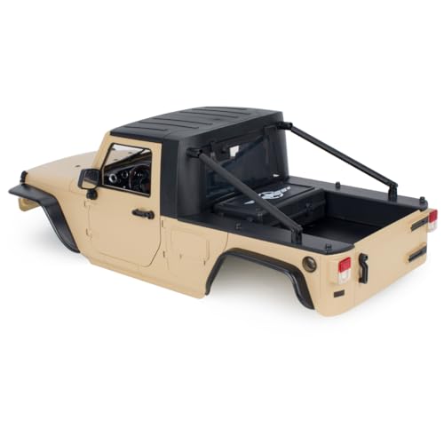 313mm Wheelbase Hard Plastic Pickup Body Shell Unassembled Kit for 1/10 RC Crawler Car Axial SCX10 90046 Jeep Wrangler (Desert Yellow) - color: Desert Yellow